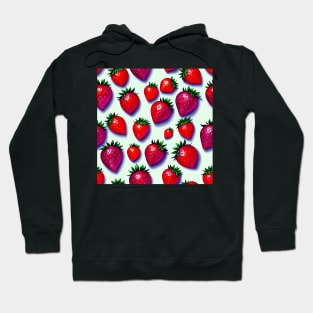 Realistic Strawberry Pattern Watercolor Painting Hoodie